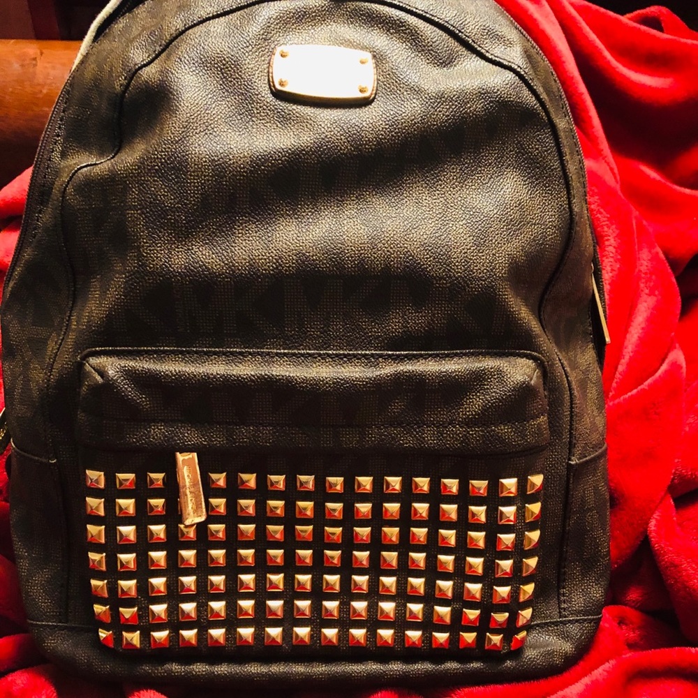 Authentic Brown Studded Michael Kors Backpack